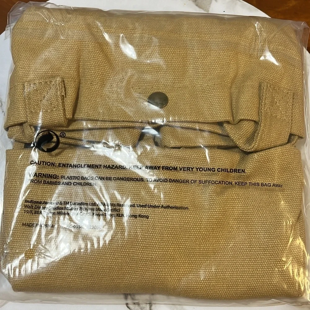Indiana Jones Canvas Tote Bag Dial of Destiny Official Movie Logo Merchandise